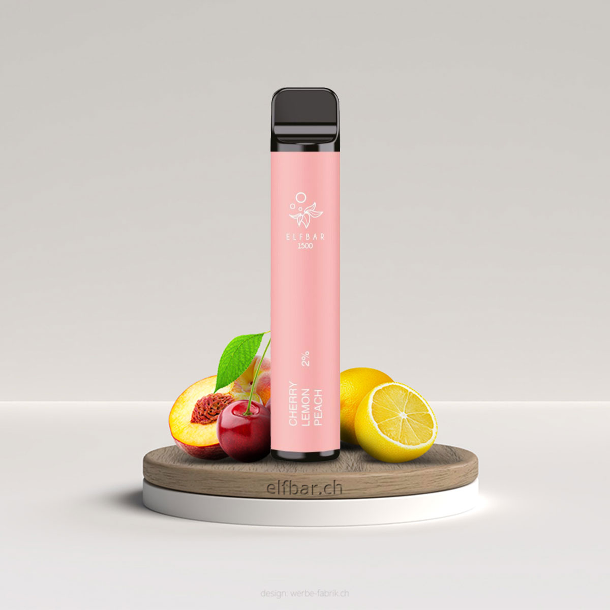 Elfbar Einweg E-Zigarette 1500 (mit Nikotin) – Cherry Lemon Peach